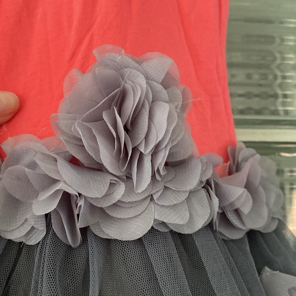 ISABELLA & CHLOE  Toddler Girl Dress - size 3T - coral and gray - Picture 3 of 7